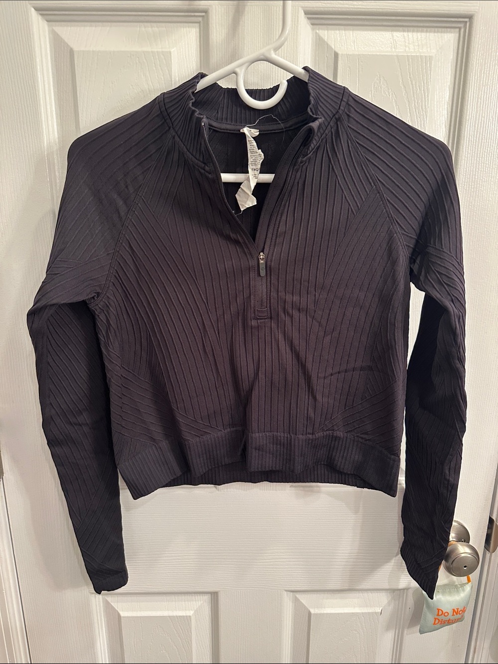 lululemon athletica Black Ribbed Half-Zip Pullover